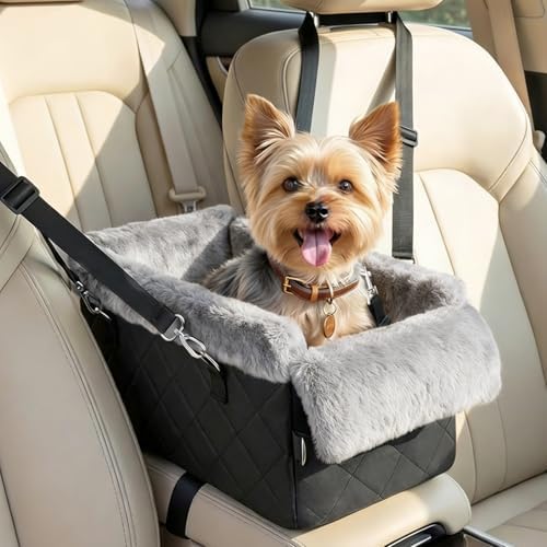 VavoPaw Center Console Dog Car Seat for Small Dogs&Cats Under 12 LBS