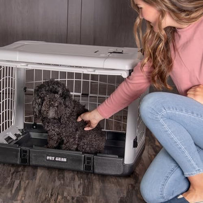 Pet Gear The Other Door 4 Door Steel Crate for Dogs/Cats, 27", Fog