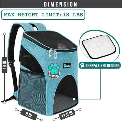 PetAmi Cat Backpack Carrier for Small Dogs and Large Cats, Airline Approved
