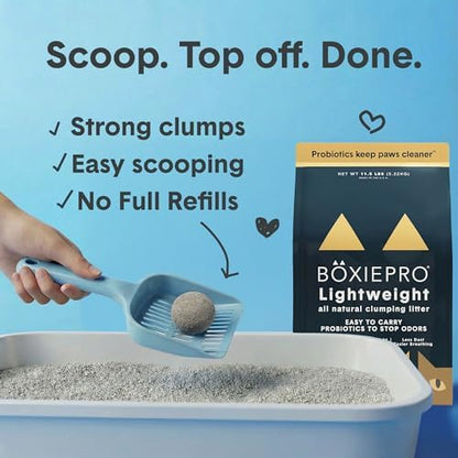 Boxie Probiotic Natural Lightweight Cat Litter 40+ Day Odor Control 11.5 lb