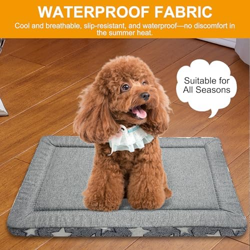 Dog Crate Pad Washable Cat Dog Pet Bed for Crate kennel Small Mat 24in Gray