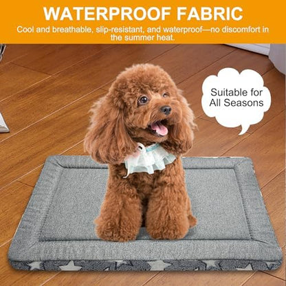 Dog Crate Pad Washable Cat Dog Pet Bed for Crate kennel Small Mat 24in Gray