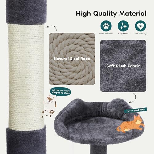 DUMOS 54 Inch Cat Tree Tower with Scratching Posts