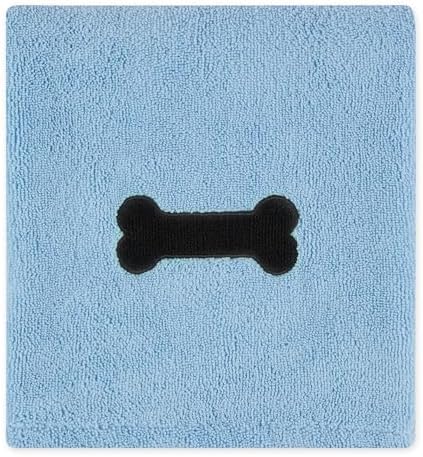 Bone Dry Pet Grooming Microfiber Towel, Embroidered Collection, X-Large, Blue, 41x23.5 (Pack of 12)