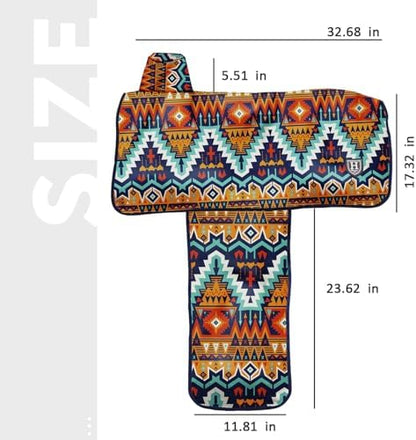 Harrison Howard Sturdy Waterproof Western Saddle Cover with Stylish Prints that Stand Out Keep Your Saddle in Pristine Condition Perfect for Showing or Riding Events-Tribal Vibe
