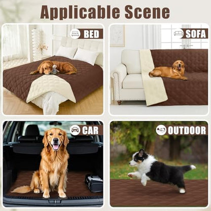 Smiry Waterproof Dog Bed Cover, Reversible Pet Blanket for Sofa Couch