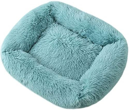 La La Pet® Donut Dog Cat Bed Cozy Cave Pet Bed Burrow Dog Bed Calming Cuddler Self-Warming Pet Bed Soft Plush Pet Cushion Improved Sleep for Cats Small Medium Dogs Blue L