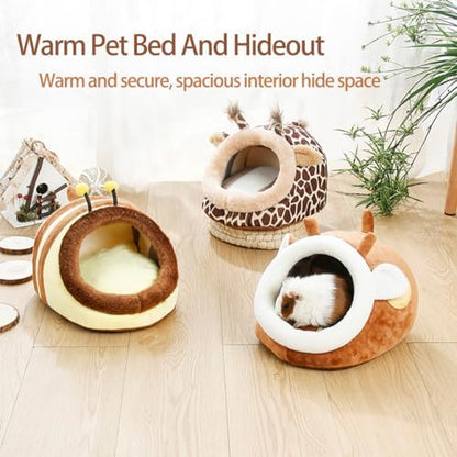 EAEDMY Guinea Pig Bed House & Hideout for Rat Bearded Dragon Hedgehog Ferret to Sleep and Hide, Guinea Pig Cage Accessories Habitat Décor (X-Large, 5.Wasp)