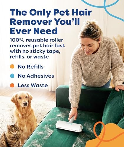 Triton Pet Hair Removal Tool w/Fur Trapping Compartment, Gray/White