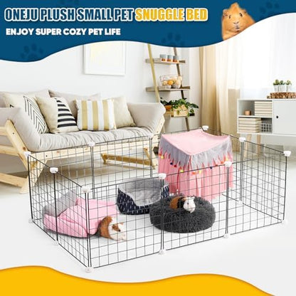 Plush Guinea Pig Bed - Plush Guinea Pig Hideout, Removable Cushioned Pillow, Super Cozy, Ideal Burrowing Bed for Small Pets, Dark Gray