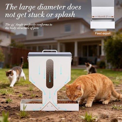 Automatic Cat Feeder 2 Cats Gravity Dual Cat Food Dispenser