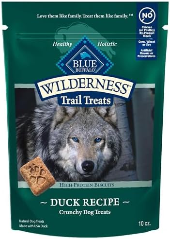 Blue Buffalo Wilderness Trail Treats Duck Crunchy Dog Biscuits, 10 oz
