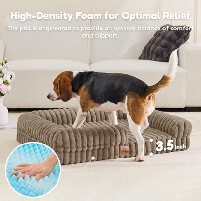 ChiXnuggle Faux Fur Orthopedic Dog Bolster Bed, Waterproof Washable Cover