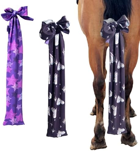 Horse Tail Bags, Stretch Fabric, Design for Protected Horse Tail,Pack of 2… (Heart&Star)
