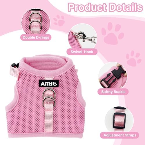 AIITLE Breathable Escape Proof Rabbit Harness and Leash Set, Pink L