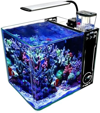 8 Gallon Fish Tank (Black Marble, Tank with lid, Filter Media, Pump, Hose & Nozzle)