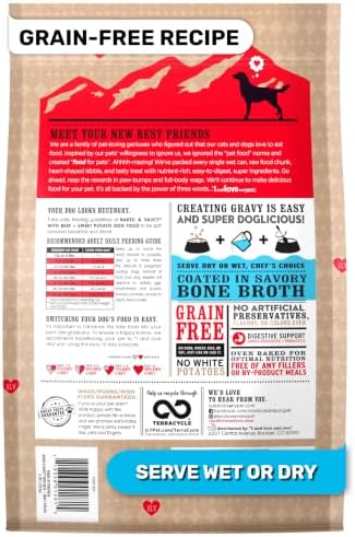 I and Love and You Baked and Saucy Dry Dog Food - Beef + Sweet Potato - Prebiotic + Probiotic, Real Meat, Grain Free, No Fillers, 4lb Bag