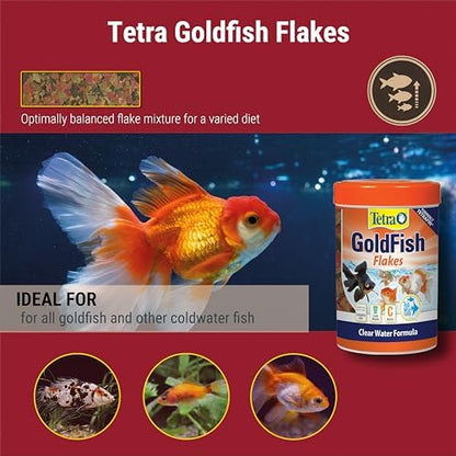 Tetra Goldfish Flakes, Nutritionally Balanced Diet for Aquarium Fish, Vitamin C Enriched Flakes, 7.06 oz (Pack of 2)