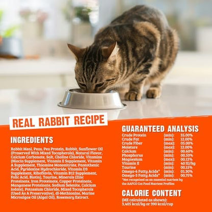Rawz Real Rabbit Dry Food for Cats with Freeze Dried Coating (3.5 Pounds) Made in USA