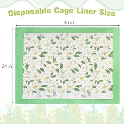 Fhiny 20 PCS Disposable Guinea Pig Pee Pads, 24'' x 36'' Super Absorbent Rabbit Cage Liner Odor Control Small Pet Cage Training Pads for Rabbit Bunny Ferret Cat Puppy and Other Small Animals