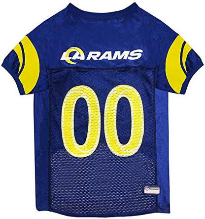 Pets First NFL Los Angeles Rams Dog Jersey, Size Large, Football Shirt Costume for Pet, Dog Sports T-Shirt, NFL Team Clothing for Cats, Licensed Pet Apparel Available in 7 Sizes and 32 Teams