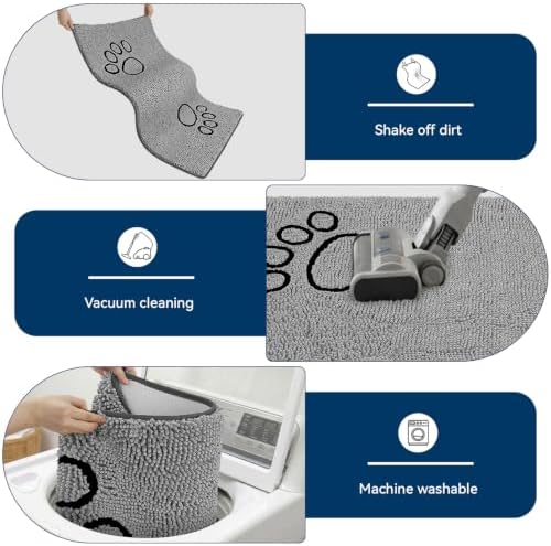 Bcoimo Super Absorbent Dog Door Mat, 48"*30" Anti Slip Mat for Muddy Paws