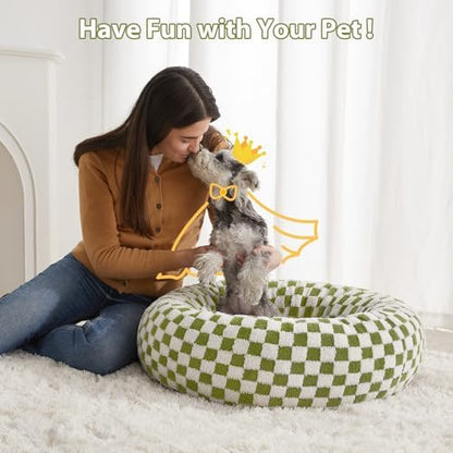 BFPETHOME Medium Washable Cozy Donut Dog Beds for Dogs