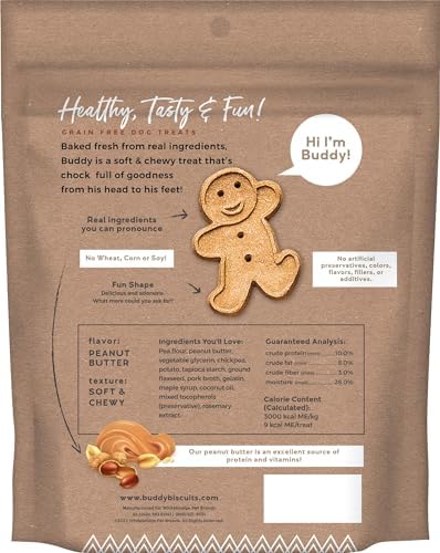 Cloud Star Buddy Biscuit Softies 5 oz Pouch, Grain-Free Soft & Chewy, Natural Peanut Butter Flavor Dog Treats, Oven Baked in the USA (Pack of 2)