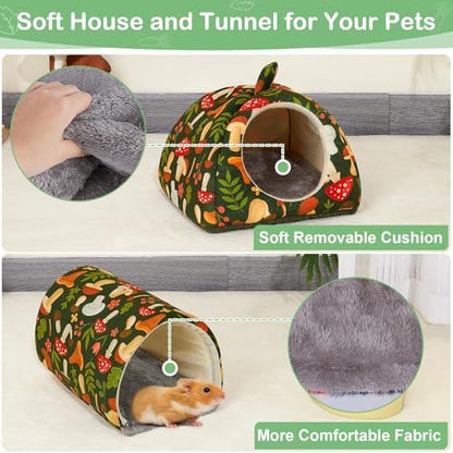 Bienbee Guinea Pig Hideout, 2 Piece Washable Set for Small Animals Small