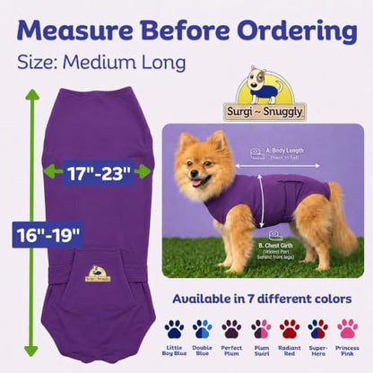 Surgi Snuggly Dog Surgery Recovery Suit, Cone Alternative, Spay/Neuter ML
