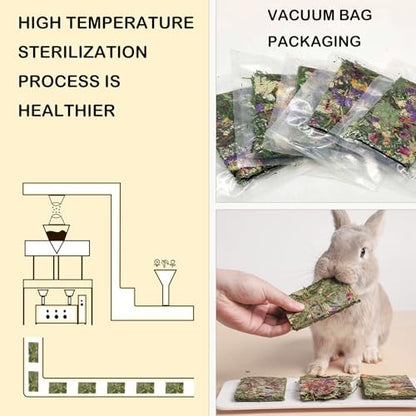 20pcs Rabbit Timothy Hay Chew Toys with Herbal Flowers for Small Pets