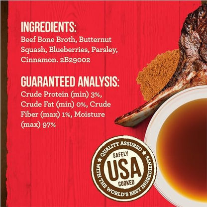 Merrick Grain Free Beef Bone Broth Dog and Cat Food Topper, 16 oz Pouch