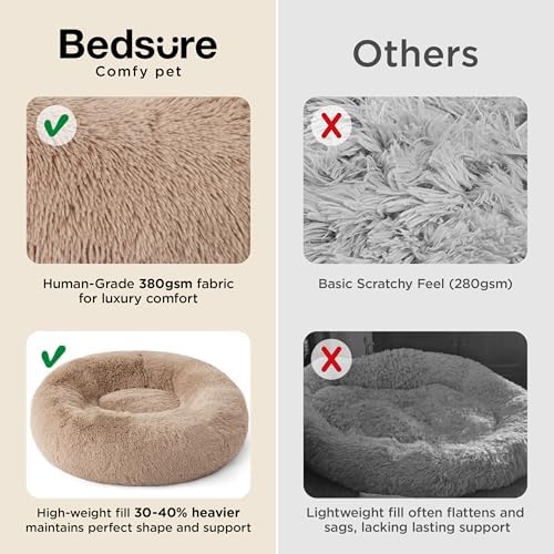 Bedsure Calming Dog Bed Medium Size Dog Donut Washable Pet Bed,30ins Purple