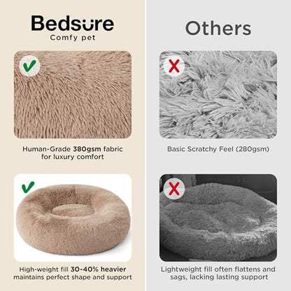 Bedsure Calming Dog Beds Large Sized Dog Donut Washable Pet Bed,36ins Green