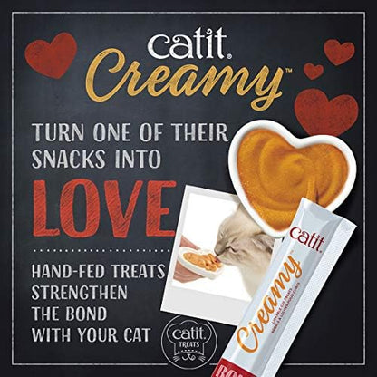 Catit Creamy Lickable Cat Treat, Healthy Cat Treat, Salmon, 24 Pack