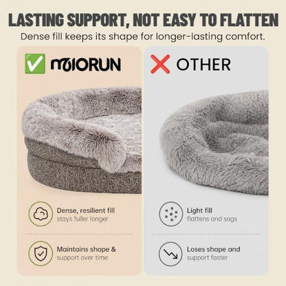 Miorun Fluffy Orthopedic Dog Beds Large Sized Dog, 48" Bolster Sofa Bed