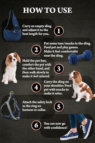 Noah & Paw Dog Sling Carrier for Small Dogs 3-10lb, Dog Sling for Small Dogs and Cats, Dog Carrier with Adjustable Padded Strap, Vegan Denim Lined with Fur, 3X Safety Features, Machine Washable