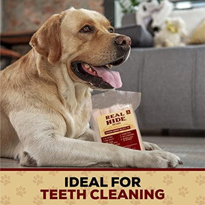 Real Hide All Natural Dog Chew Treats, 9-10 Inch, 20 Count