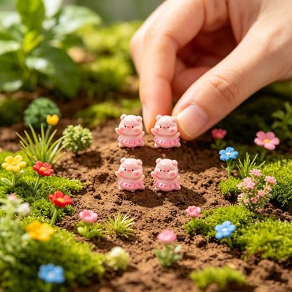 Mini Dancing Pig Resin Silicone Mold for DIY Fairy Garden Landscape Decor