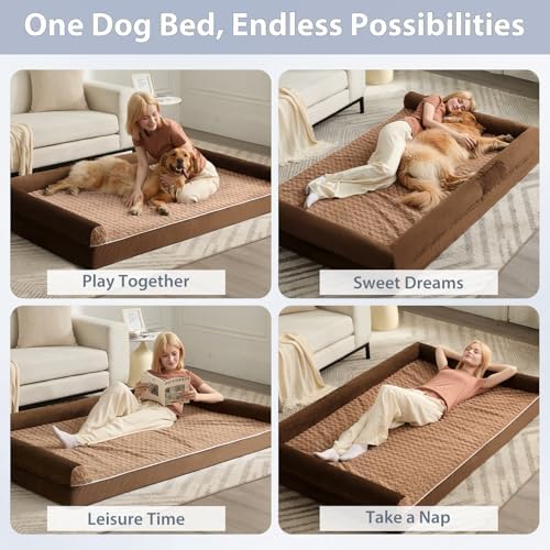 BFPETHOME Orthopedic Washable Human Dog Bed for Adult & Dog Cozy Sleep