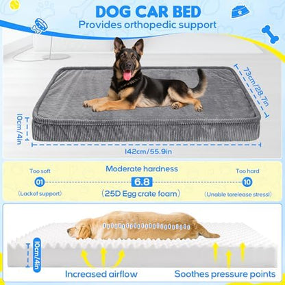 Loiion Dog Car Bed, Non-Slip Backseat Extender Pet Mat 50"x24.6"x4"