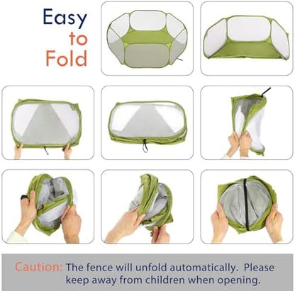 Pawaboo Small Animals Playpen, Green