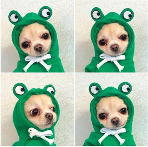 Warm Fleece Lined Dog Hoodie Winter Cute Coat Frog Costume XS