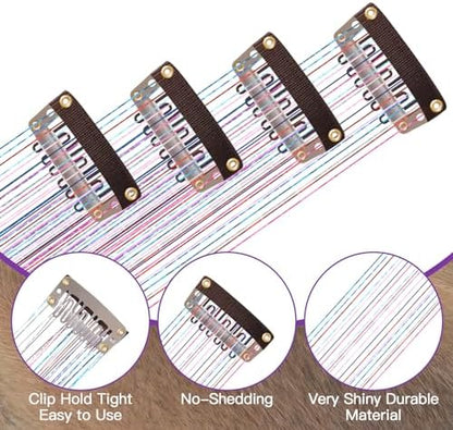 Juexica 18Pcs Horse Bling Accessories Clip in Hair Extension, Multicolor