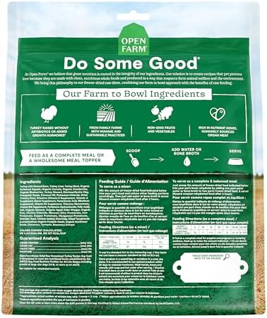 Open Farm Freeze Dried Raw Dog Food, Turkey Bite-Sized Morsels, 13.5oz Bag