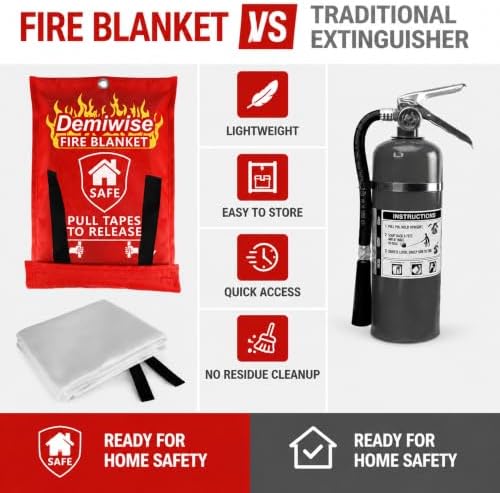 Fire Blankets for Home and Kitchen,8-Pack 40"x40" Emergency Fire Safety Blankets for People House Car Office Warehouse Emergency Survival Safety