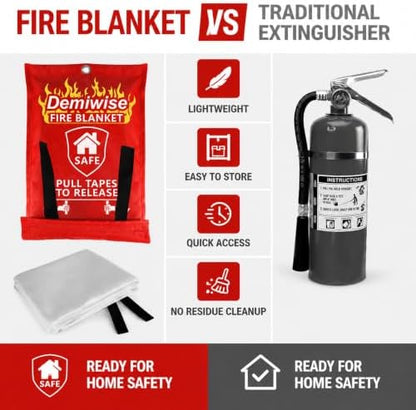 Fire Blankets for Home and Kitchen,8-Pack 40"x40" Emergency Fire Safety Blankets for People House Car Office Warehouse Emergency Survival Safety