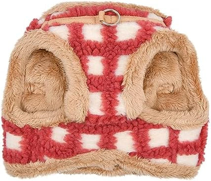 Puppia Stefan Vest Dog Harness Step-in Warm Winter Tumbling Waffle Pattern for Small and Medium Dog, Coral, Small