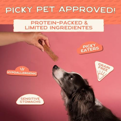 Smart Cookie Salmon Jerky Dog Treats - DHA & Omega Strips for Dogs & Puppies with Allergies, Sensitive Stomachs with Wild Caught Alaskan Salmon- Dehydrated, Grain Free, Made in USA - 3oz Bag Pack of 1