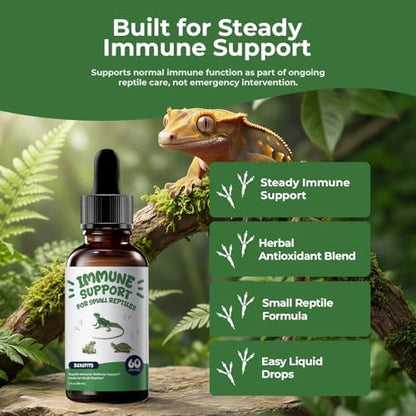 Herbal Reptile Supplement for Geckos & Lizards, Immune & Digestive Drops
